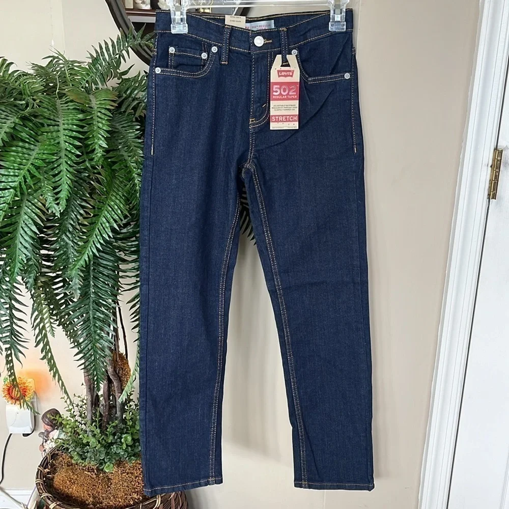 Brand New Levi’s 502 Regular Taper Adjustable Waistband Stretch Boys Dark Jeans - Picture 12 of 12